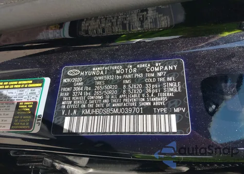 2021 Genesis Gv80 2.5T Awd из США, поврежденный, VIN KMUHBDSB5MU039701